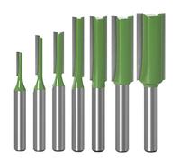 WSOOX Juego de brocas rectas de vástago de 6 mm, 7 piezas de fresado recto, broca profesional de una sola flauta y doble para carpintería