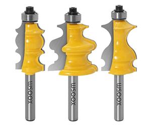 WSOOX Sourcingmap - Juego de 3 fresas para molduras arquitectónicas (8 mm)