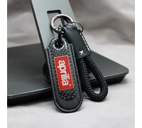 WSOPP Llavero Moto para Aprilia Racing Tuono Shiver Tuareg Caponord GPR SR GT RS Estilo Fibra de Carbono y Cuero PU Regalo Elegante para Aficionados a Las Motos,Black Style-A