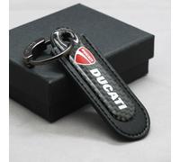 WSOPP Llavero Moto para Ducati 796 400 795 821 Monster 696 Estilo Fibra de Carbono y Cuero PU Regalo Elegante para Aficionados a Las Motos,Black Style-A
