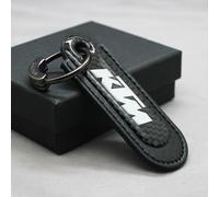 WSOPP Llavero Moto para KTM Duke 125 200 250 390 690 2024 2023 2022 Estilo Fibra de Carbono y Cuero PU Regalo Elegante para Aficionados a Las Motos,Black Style-A