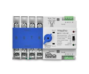 WSPIHO Interruptor automático de cambio de energía de 230 VAC, interruptor de red de 125 A con doble potencia, interruptor de 4 polos para conmutación de prioridad de red.