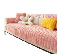 WSQHAO 1 Uds. Cojín de sofá Felpa Color sólido Calidez otoño e Invierno Funda Protectora Antideslizante Gruesa para Sofá(Pink,Backrest70X70cm)