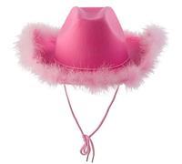 WSQHAO 2 piezas Hermoso sombrero de vaquera ala ancha rosa informal, vaquero for mujer calle Para Adulto