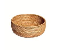 WSQHAO Cesta de mimbre tejida a mano, caja almacenamiento frutas, merienda té, pan, cosméticos, suministros cocina for el hogar escritorio para Dormitorio(M (23cm))