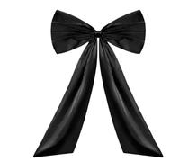 WSQHAO Cinta de satén con Lazo Grande y Coqueta, decoración Gigante for Fiesta Vacaciones, telón Fondo Boda para Fiestas(Black)