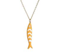 WSQHAO Collares con colgante de pez esmaltado colorido for mujer, acero inoxidable, Color dorado, joyería playa resistente al agua for verano, 3 uds Para Mujer(Color11)