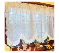 WSQHAO Cortina Decorativa de Gasa con Dobladillo Ondulado y Bordado Cuentas, Barra tensión sin instalación, Divisor habitación for Dormitorio Sala Estar para Dormitorio(140X70cm)