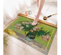 Wsrght Alfombra Baño Diatomita Piedra Secado Rapido, Alfombrilla baño 50x80cm Antideslizante, Súper Absorbente, Diatomita, Lavable, Microfibra, Bath Mat para Cocina, Inodoro, Ducha, Bañera Flor 3-38