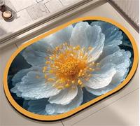 Wsrght Alfombra de Baño Absorbente Antideslizante 160x230cm Alfombrilla Diatomita Baño de Microfibra, Alfombra Ducha Secado Rápido, Alfombrilla Ducha Lavable para Ducha y Entrada Rug Flor 3-39