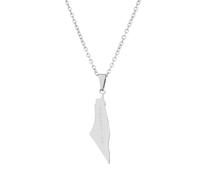 WSRRDRECVHi Collar de Mapa de Palestina - Apoyo con Colgante de Bandera, Cadena de Acero Inoxidable