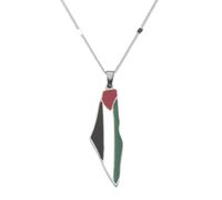 WSRRDRECVHi Collar de Palestina gratis, collar de cadena con colgante de mapa de Palestina, soporte de soporte con collar de apoyo, I Pale, 1PCS