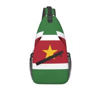 WSSYYBF Bolsa cruzada en el pecho con la bandera de Surinam en diagonal. Bolsa bandolera transpirable ajustable y de viaje