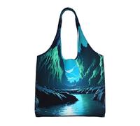 WSSYYBF Bolsa de lona Water Moon Cave, bolsa de compras de poliéster, gran capacidad
