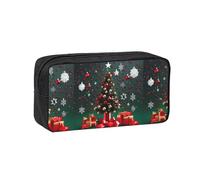 WSSYYBF Estuche para bolígrafos redondo de árbol de Navidad, simple y espacioso, bolsa de almacenamiento portátil de tela Oxford 600D, adecuada para oficina y viajes.