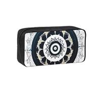 WSSYYBF Estuche para bolígrafos redondo en blanco y negro, simple y espacioso, bolsa de almacenamiento portátil de tela Oxford 600D, adecuada para oficina y viajes.