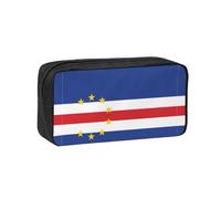 WSSYYBF Estuche para bolígrafos simple y espacioso con diseño de bandera de Cabo Verde. Funda grande y espaciosa, bolsa Oxford 600D con cremallera para el trabajo, la oficina, moda para mujer