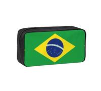 WSSYYBF Estuche para bolígrafos simple y espacioso con la bandera de Brasil. Funda grande y espaciosa, bolsa Oxford 600D con cremallera para el trabajo, la oficina, moda para mujer