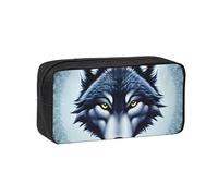 WSSYYBF Fierce Wolf Head - Estuche simple y espacioso para bolígrafo. Estuche grande y espacioso, bolsa Oxford 600D con cremallera para el trabajo, la oficina, moda para mujer