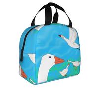 WSSYYBF Happy White Goose - Bolsa de almuerzo aislada, bolsa térmica Oxford para el trabajo y picnic