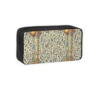 WSSYYBF Laberinto mapa del tesoro simple y espacioso estuche para bolígrafo. Estuche grande y espacioso, bolsa Oxford 600D con cremallera para el trabajo, oficina, moda para mujer
