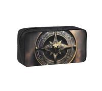 WSSYYBF Magical Design Norse Runes Brújula Simple y espaciosa, estuche para bolígrafos, bolsa de almacenamiento portátil de tela Oxford 600D, adecuada para oficina y viajes.