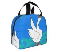 WSSYYBF White Goose Spread its Wings - Bolsa de almuerzo aislada, bolsa térmica Oxford para el trabajo y picnic