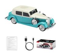 WSTER Altavoz Portatil Bluetooth WS-1934 para Coche clásico Retro: Sonido HD inalámbrico con Radio FM, estéreo TWS, Luces LED de Fiesta, micrófono Integrado y Llamadas Manos Libres. (Verde)