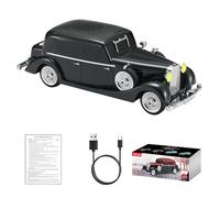 WSTER Altavoz Portatil Bluetooth WS-1934 para Coche clásico Retro Sonido HD inalámbrico con Radio FM, estéreo TWS, Luces LED de Fiesta, micrófono Integrado y Llamadas Manos Libres. (Negro)