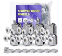 WSTR Cabina Ducha Rueda 4x Superior 4x Inferior 23 mm Rodillo Corredera Cristal Mampara Repuesto Cromado Accesorio Hermético Baño Moderno Universal