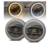 WSUMKH Faro Principale Fari Para Hummer Para H1 Y Para H2 2003 2004 2005 2006 2007 2008 2009 Faros Delanteros LED Redondos 7 Pulgadas DRL Hi Beam Accesorios Todoterreno Negro Faros(Headlight 2pcs Q)