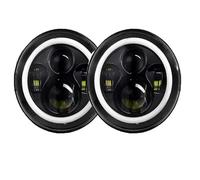 WSUMKH Faro Principale Fari Para Land Para Rover Para Defender 90 Y 110 Faros Delanteros LED 7 Pulgadas Con Forma Ojo Ángel Redondos Luces DRL Delanteras Faros(Negro 2 piezas)