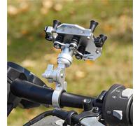 WSUMKH Soporte Universal para Teléfono Motocicleta 2025 Nuevo Soporte Aleación con Absorción Impactos Giratorio 360° Ajustable para Navegación Motos. Soporte Montaje Teléfono(H69 Silvery)