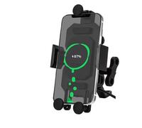 WSUMKH Universal para Teléfono Móvil con Navegación para Motocicleta Soporte para Teléfono Móvil para Bicicleta Cargador Inalámbrico Carga Rápida Soporte Montaje Teléfono(B-Charging Mirror)