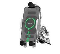 WSUMKH Universal para Teléfono Móvil con Navegación para Motocicleta Soporte para Teléfono Móvil para Bicicleta Cargador Inalámbrico Carga Rápida Soporte Montaje Teléfono(S-Charging Handlebar)