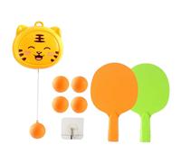 Wswqop 1 Juego de Entrenamiento de Tenis de Mesa Colgante Portátil con Raquetas Bolas Y Gancho Material Resistente Adecuado para Práctica Individual Niños Ad, Tigre 2 Vence a 5 Bolas