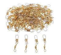 Wswqop 100 Piezas Fishing Rolling Barrel Swivel con Snap Pin con Conector de Pesca Anillos Sólidos de Rodamiento de Bolas Y Cierres para Pesca, Longitud