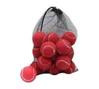 Wswqop 18 Piezas Pelotas de Tenis Ejercicio Juegos Práctica Entrenamiento Goma Fieltro Elástico para Niños Adultos Apta para Mascotas Perros Exterior, Rojo