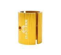 Wswqop 2 Piezas Adaptador de Potencia para Bicicleta Espaciador Reductor Manguito Convertidor de Diámetro Fabricado en Aluminio Adecuado para Ciclismo, Oro 25,4-31,8mm
