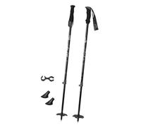Wswqop 2 Piezas Bastones de Esquí Telescópicos de Aluminio con Cesta de Nieve Empuñadura Ergonómica Y Correa Ajustable de Bloqueo Externo para Niños, Negro