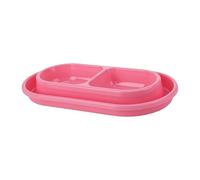 Wswqop 2 Piezas Comedero Doble Tazón de Agua Y Comida Material PP Fácil de Limpiar con Diseño Antideslizante Funcional para, Rosa, L