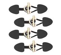 Wswqop 4 Pares Cierre de Cuerno Cierres para Abrigos Botón de Resina Hebilla para Costura Accesorio de PU Adecuado para Manualidades Embellecimiento de Prend, Negro, Individual
