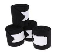 Wswqop 4 Piezas Venda para Piernas de Caballo Envoltura Suave de Fleece Protector de Entrenamiento Ecuestre con Cierre Reutilizable Adecuada para Transporte, Negro