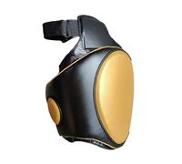 Wswqop Almohadilla de Muslo Protector de Pierna Kickboxing Entrenamiento Muay Thai Ajustable con Cinta Evita Golpes Adecuado para Gimnasio, Oro a La Izquierda