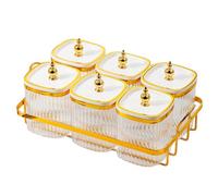 Wswqop Bandeja para con Tapa Organizador de Aperitivos Recipiente de Snacks con Compartimentos Material Resistente Adecuada para Cocina Comedor, 6 Rejilla Blanca, Individual