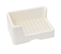 Wswqop Bandeja para Conejos Bandeja Higiénica Animales Pequeños Caja Esquinera Plástica Rejilla Adecuada para Entrenamiento de Conejos Chinc, Blanco