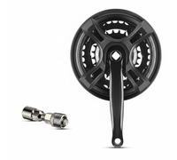 Wswqop Bielas para Bicicleta con Brazo de Cuadrada Engranaje Suave Estructura Robusta y Soporte Adecuado para Ciclismo en, Plato Derecho + Extractor De Manivela, 170 Mm De Distancia Entre Ejes