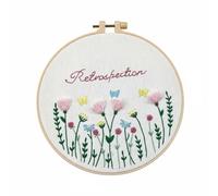 Wswqop Bordado Decorativo de Pared Kit de Bordado Arte Bordado Cuadro Bordado Aro Bordado Proyecto DIY con Flores en 3D Lienzo de Alta Duración de Bambú Guía, Huiyimeihao Sin Aro