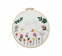 Wswqop Bordado Decorativo de Pared Kit de Bordado Arte Bordado Cuadro Bordado Aro Bordado Proyecto DIY con Flores en 3D Lienzo de Alta Duración de Bambú Guía, Xiannv 20CM Plástico