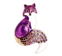 Wswqop Broche con Forma de Animal, Estilo Retro, de Aleación Y Cristal. También Sirve como Accesorio para Mochilas, Ideal para Niñas Y Hombres. Regalo, púrpura